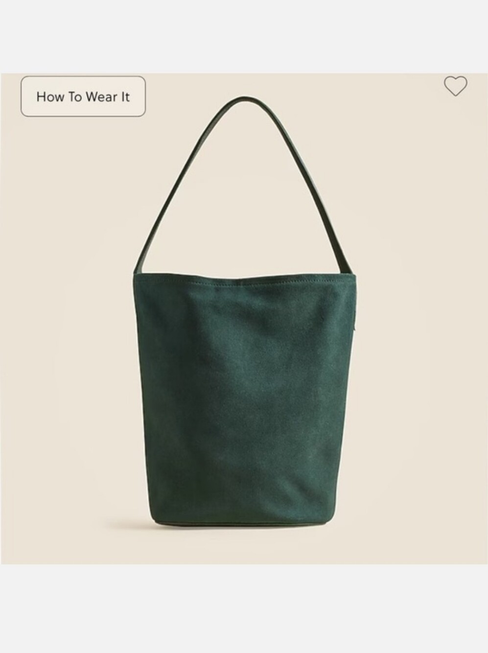 J. Crew Dark Teal Suede Bucket Shoulder Bag